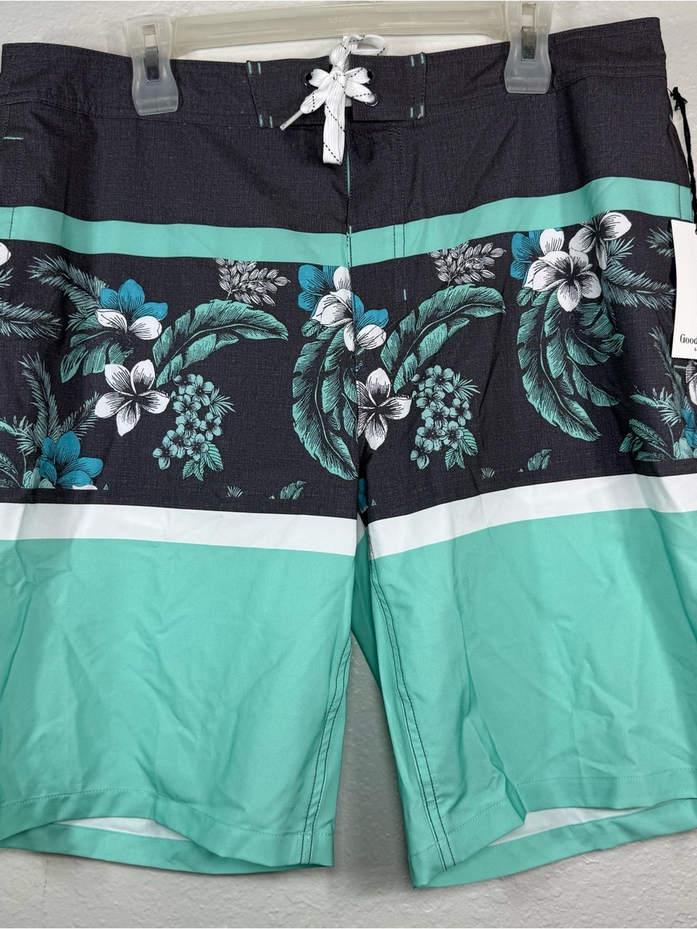 Goodfellow Board Shorts Size 36 Swim Trunks Hawaiian Tropical Floral Summer Pool